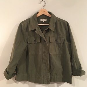 Green Cropped Madewell Jacket